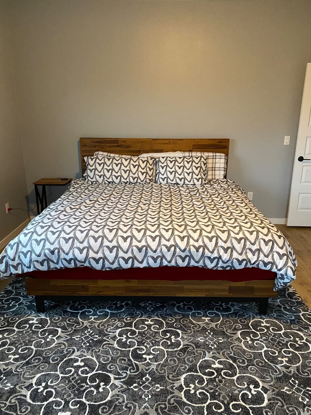 Wood Bed Frame Rustic Farmhouse Bed Frame With Wooden Etsy