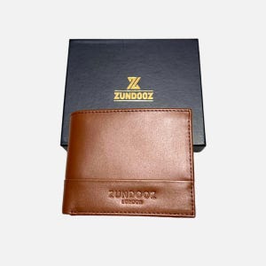 Cartera de cuero de tres pliegues para hombre ZUNDOOZ Ipswich con portadocumentos y bolsillo para monedas, color marrón