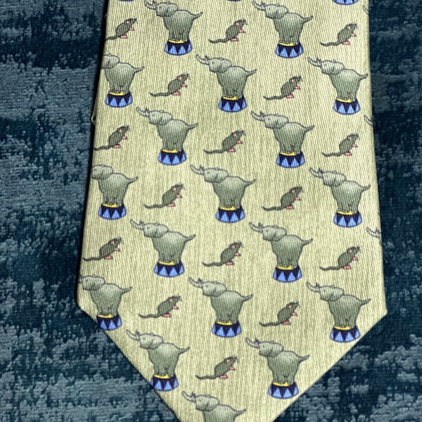 Hermès tie elephants & mice 90's