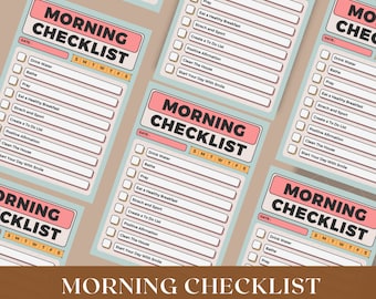 Morning checklist,  customizable planner, planner inserts, planner accessories, planner organization, planner supplies, academic planner.