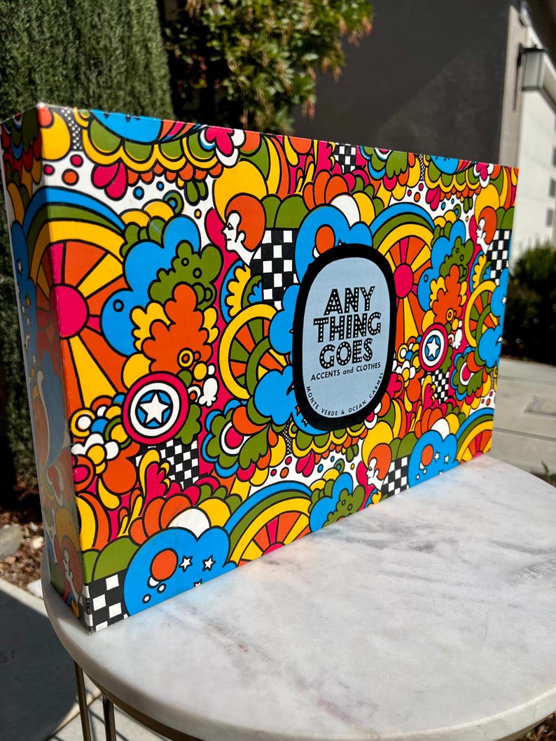 Vintage NOS 60s 70s Groovy Psychedelic Gift Box / Gift Wrap ...