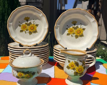 Mikasa Whole Wheat Stoneware Set E8000 Japan 1970s Plates Bowls - Etsy