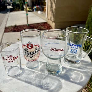 Vintage Hamm's Olympia Stroh's Goetz Beer Goblet Mug Taster Half Pint Breweriana // Sold Individually // Can be Combined