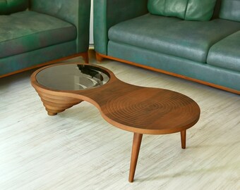 Natural Walnut Custom Designed Coffee Table| Wood Coffee Table| Handmade| Modern Coffee Table| Wood Art| Coffee Table| Rustic Coffee Table