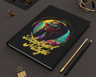 Black Girl Magic Notizbuch | Mattes Notizbuch, gebunden, mit afrozentrischer Illustration