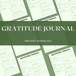 Journal de gratitude | imprimable | journal de pleine conscience | gratitude quotidienne | journal numérique | journal quotidien | journal bien-être | journal de soins personnels
