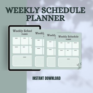 Weekly Schedule Planner|weekly organizer|weekly todo list|undated planner|time management|productivity planner|weekly printable