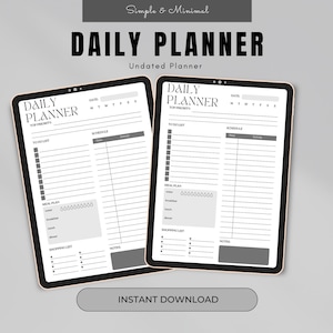 Daily Planner|Daily Schedule|Day Planner|time blocking|Planner|Digital Planner|Productivity Planner|Printable Planner