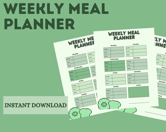 Weekly Meal Planner | Digital Grocery List (Digital Download)