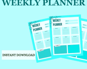Printable Weekly Planner | Hourly Schedule, To-Do List (Digital Download)