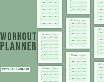 Workout Planner | Fitness Journal & Exercise Log (Digital Download)