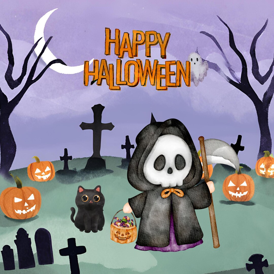 Grim Reaper Halloween Png Graphic and Print, Digital Download, Clipart ...