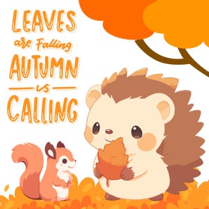 Impression et impression d'animaux d'automne, téléchargement numérique, clipart, automne hérisson et écureuil, album de coupures, téléchargement immédiat, graphique de vêtements