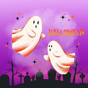 Ghost Halloween Png Graphic And Print, Digital Download, Clipart, Spooky Season Fall, Scrapbook, Instant Download, Clothing Graphic
