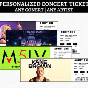 Bearbeitbares Konzertticket, Ereigniskarte, individuelles Geschenk, beliebige Konzertkarten | Ticket-Vorlage Last Minute personalisierte Geschenke für ihn für sie