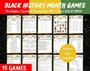 Black History Month Games, African American History, Holiday Party Games, Black History Games, Black Lives Matter, Black Trivia Games