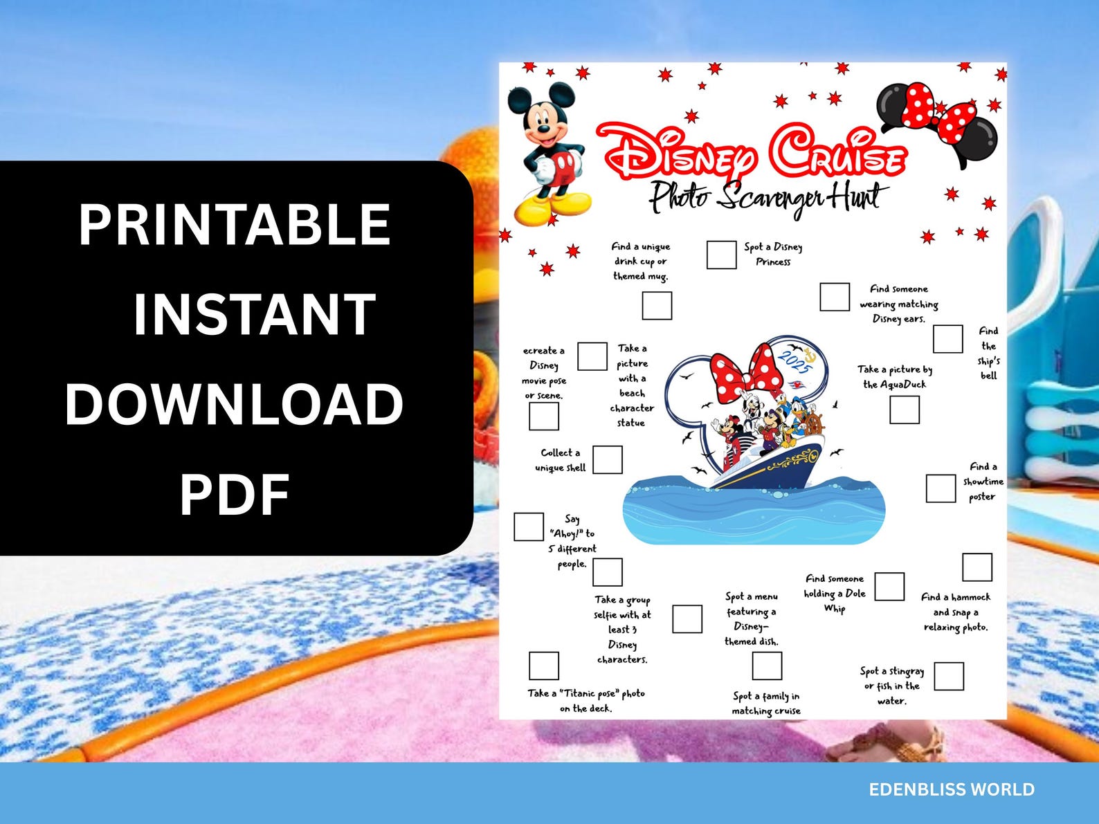 Disney Cruise Scavenger Hunt | Kids Scavenger Hunt | Adult Scavenger ...