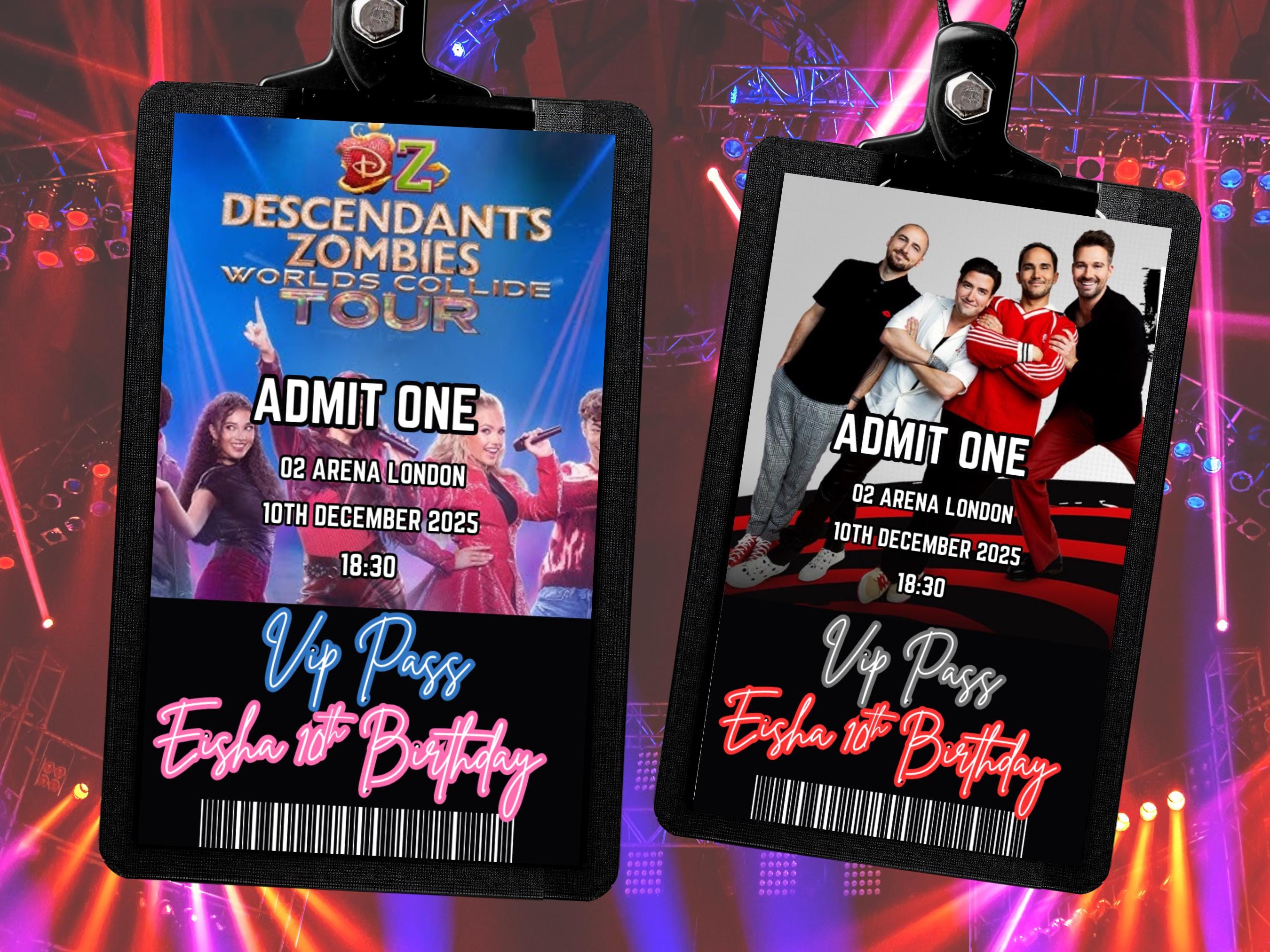 Custom Concert VIP Backstage Pass Invitation: Digital or Printable - Etsy