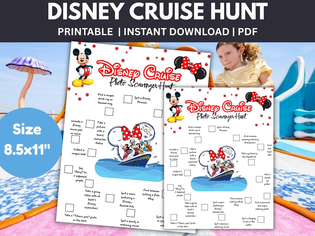 Disney Cruise Scavenger Hunt | Kids Scavenger Hunt | Adult Scavenger ...
