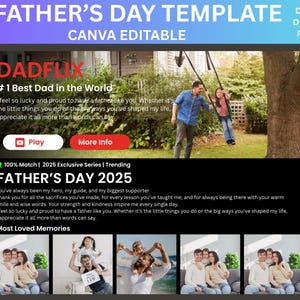 Dadflix Movie Poster Template: Father&#39;s Day Photo Gift (Digital Download)