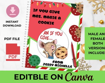 If You Give Teacher A Cookie For Christmas | Teacher Appreciation Gift  | Christmas Mouse Cookie Book | If You Give your Teacher a Cookie
