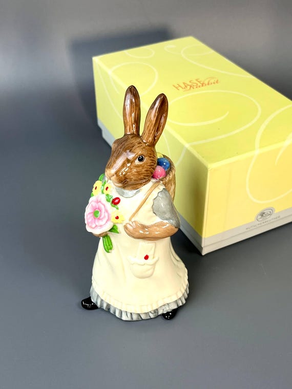 Easter Figurine Bunny Hare With Painted Eggs | Hutschenreuther