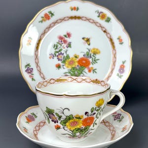 Hutschenreuther Monrepos Tea Coffee Cup Saucer Plate – Vintage German Porcelain, 1980s