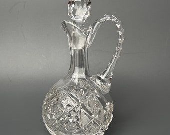 Crystal Decanter for Spirits, Oil, Sauce, Germany vintage