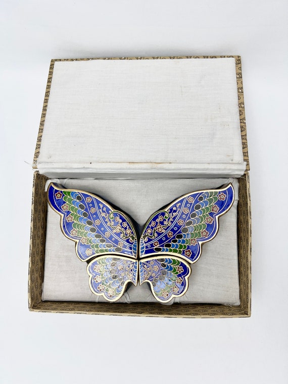 Vintage Cloisonne Butterfly Trinket Box Jewellery Box - Etsy