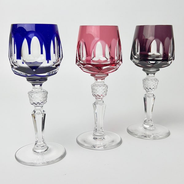 Service de verres à spiritueux en cristal coloré Nachtmann, Allemagne