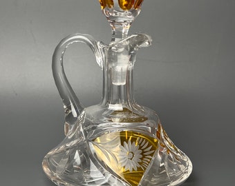 Decanter in cristallo per liquori, olio, salse, Germania vintage