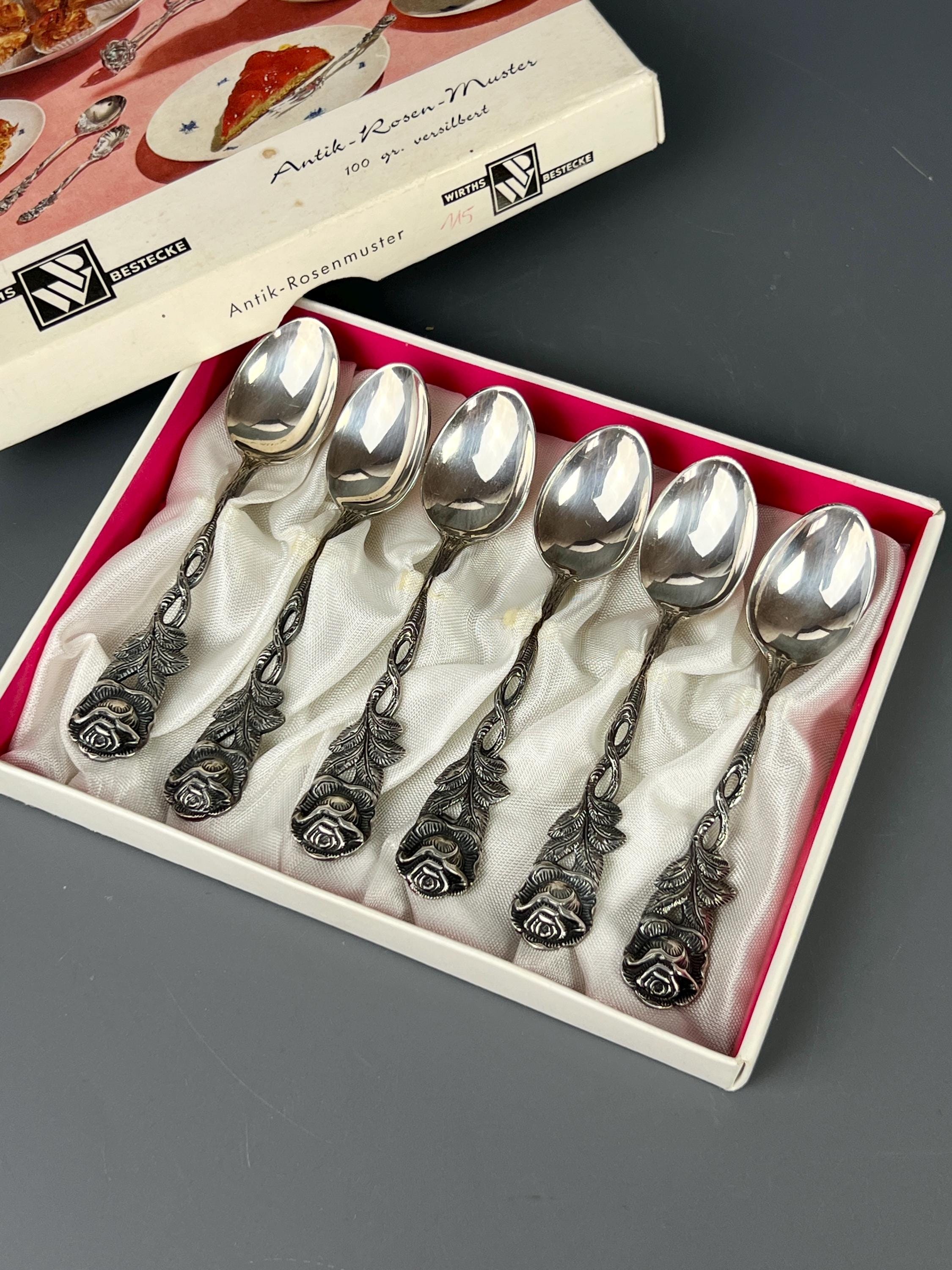 Coffee Spoons Silver Plated | Hildesheim Rose | Germany Vintage