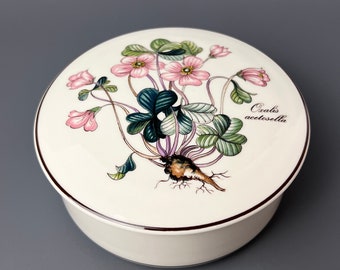 Porseleinen doos Botanica serie, Villeroy&Boch, vintage Duitsland sieradendoosje