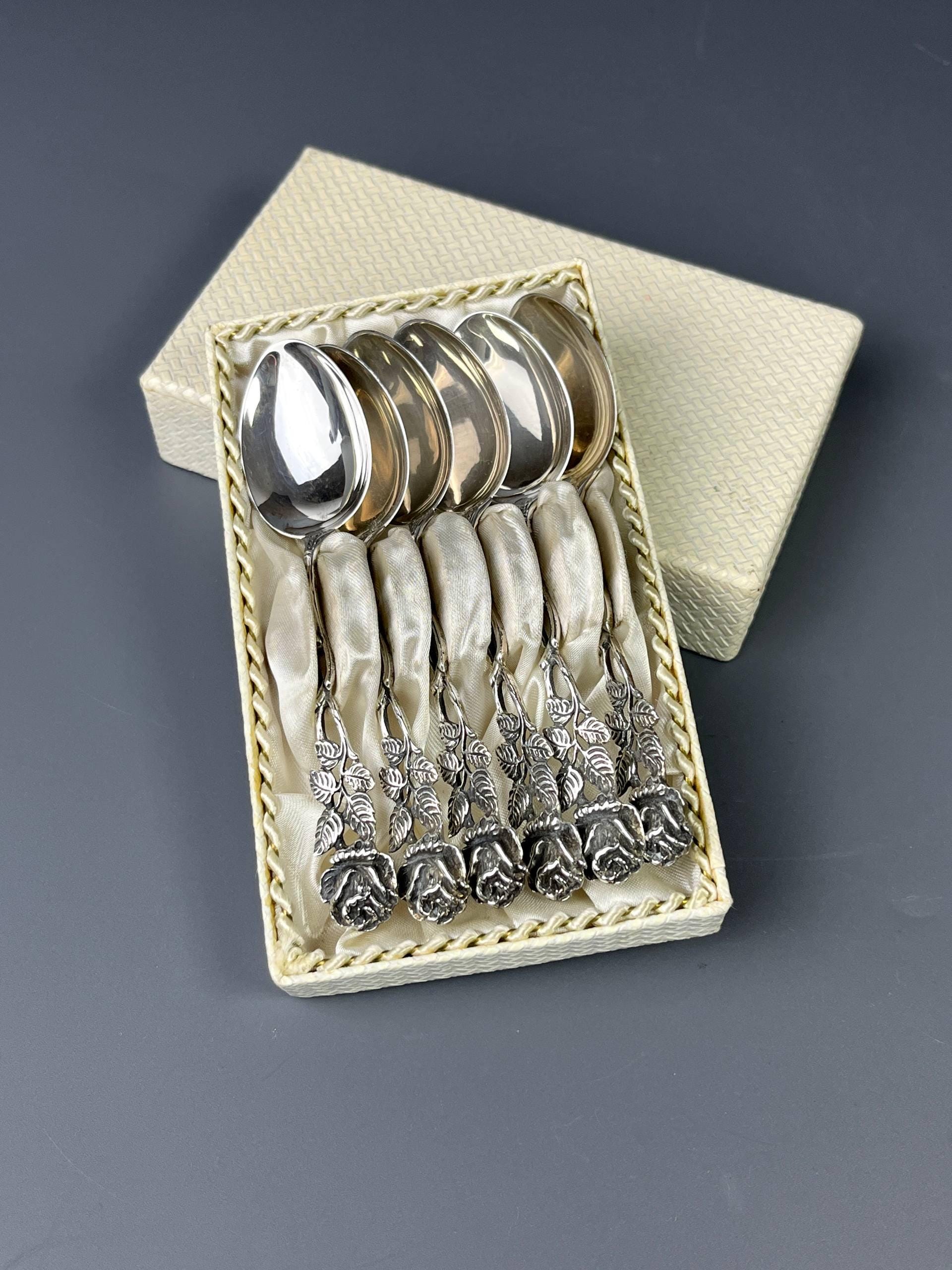 Coffee Spoons Silver 835 | Albert Bodemer Hildesheim Rose