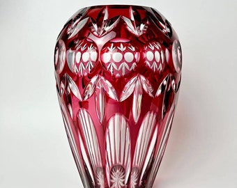 NACHTMANN 赤 カットクリスタル 花瓶 Nachtmann Vase Made of Colored Cut Crystal Nachtmann Vintage