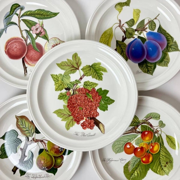 Portmeirion plates, Pomona series, England, vintage, main course plate set