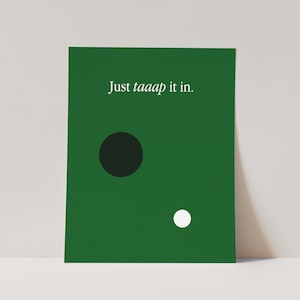 Tap it in green golf art print, golf poster, golf home decor, golf wall art