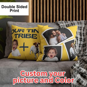 Custom Photo Pillow Gift | Custom Outline Couple Kids Pet | Modern Neutral Nursery Living Room Decor | Personalized Gift |Photo Personalized