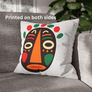 African mask print pillow Cover or Complete Pillow, Boho Living Room Decor, African, Ankara Inspired, throw pillow, Mudcloth, Bold Tribal