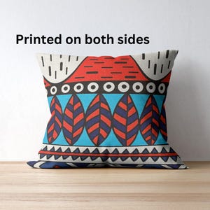 African pattern print pillow Cover or Complete Pillow, Boho Living Room Decor, African, Ankara Inspired, throw pillow, Mudcloth, Bold Tribal