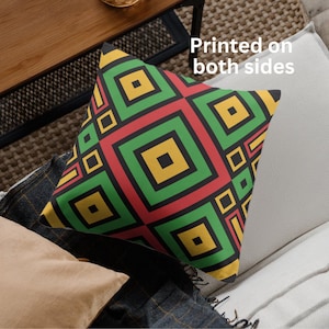 African pattern print pillow Cover or Complete Pillow, Boho Living Room Decor, African, Ankara Inspired, throw pillow, Mudcloth, Bold Tribal