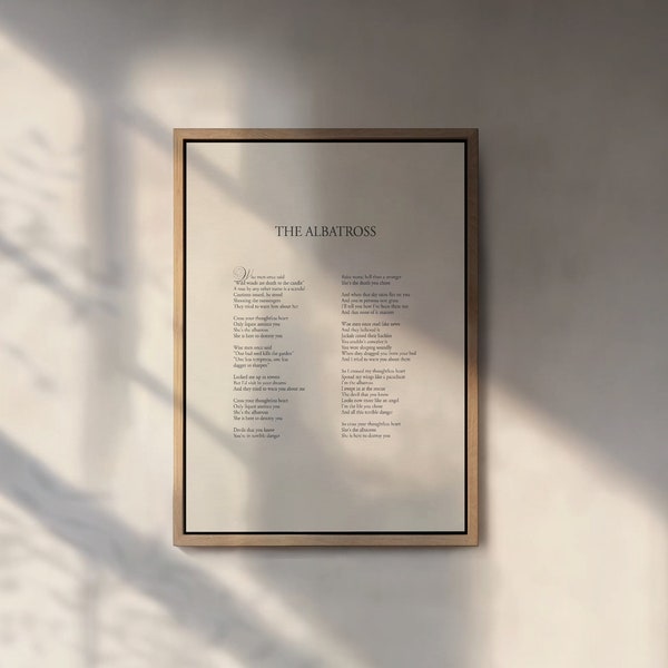 The Albatross Lyrics Aesthetic Wall Art | Tortured Poets Department Taylor Swift Minimalist Lyric Poster Decor