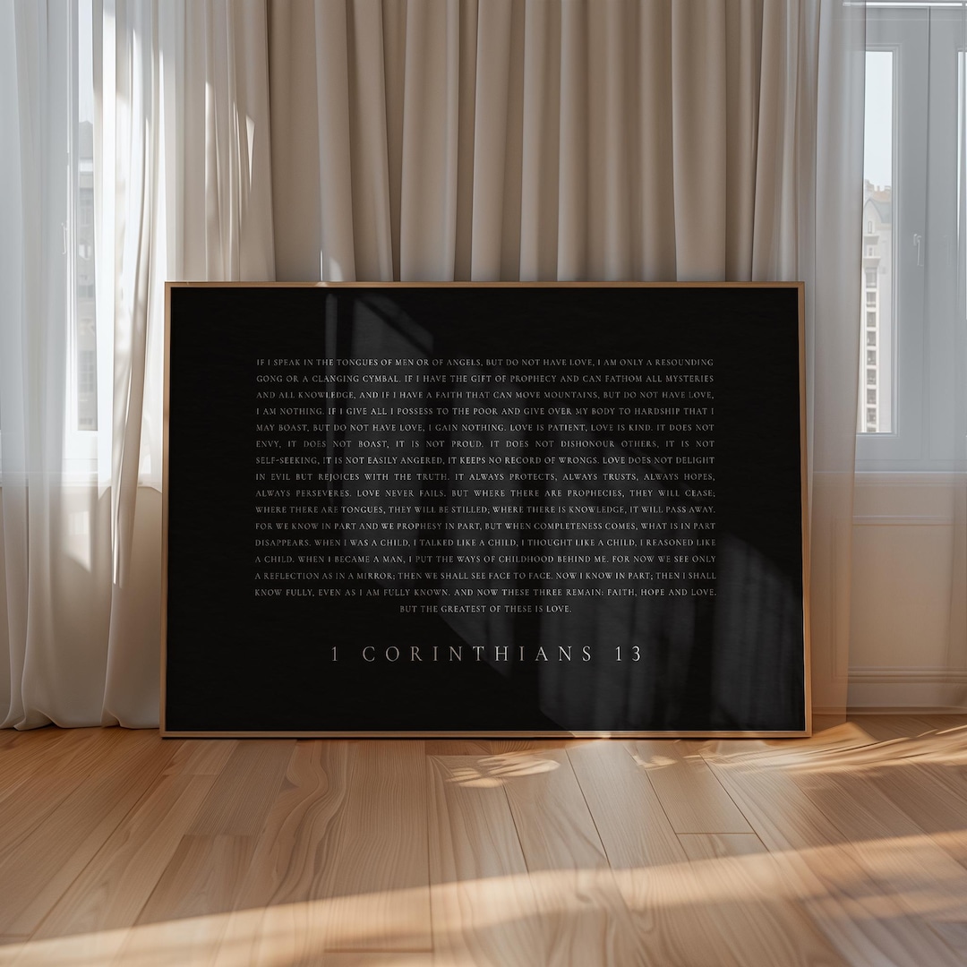 1 Corinthians 13 (full Version) Modern Minimalist Christian Wall Art ...