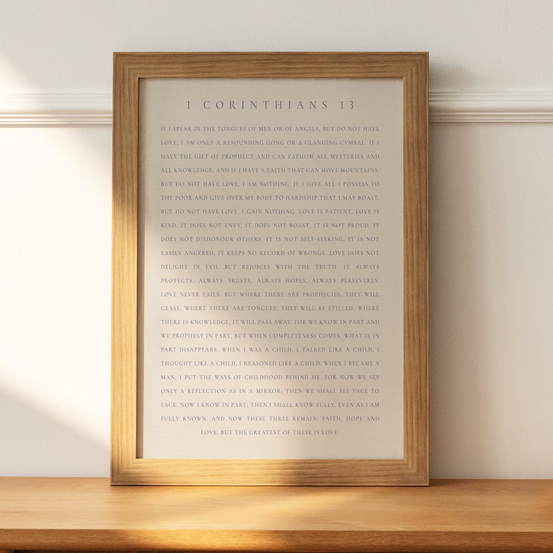 1 Corinthians 13 Wall Art Set: modern christelijk interieur (digitale download) afbeelding 4