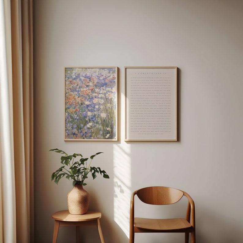 1 Corinthians 13 Wall Art Set: modern christelijk interieur (digitale download) afbeelding 3