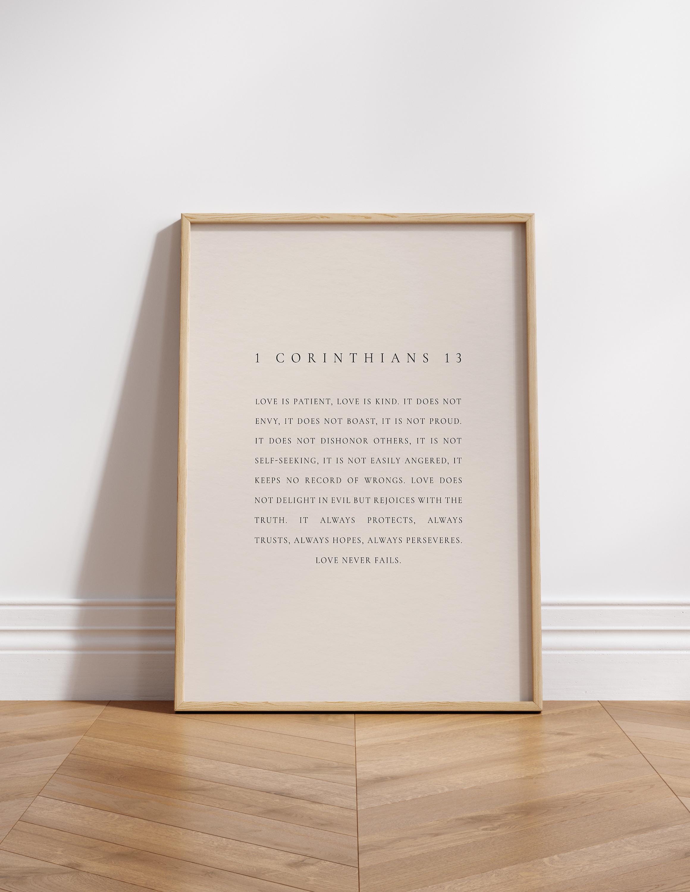 1 Corinthians 13 Wall Art: Minimalist Bible Verse Print (digital ...