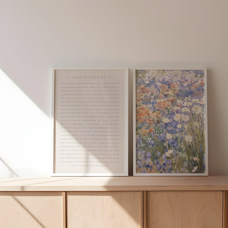 1 Corinthians 13 Wall Art Set: modern christelijk interieur (digitale download) afbeelding 7