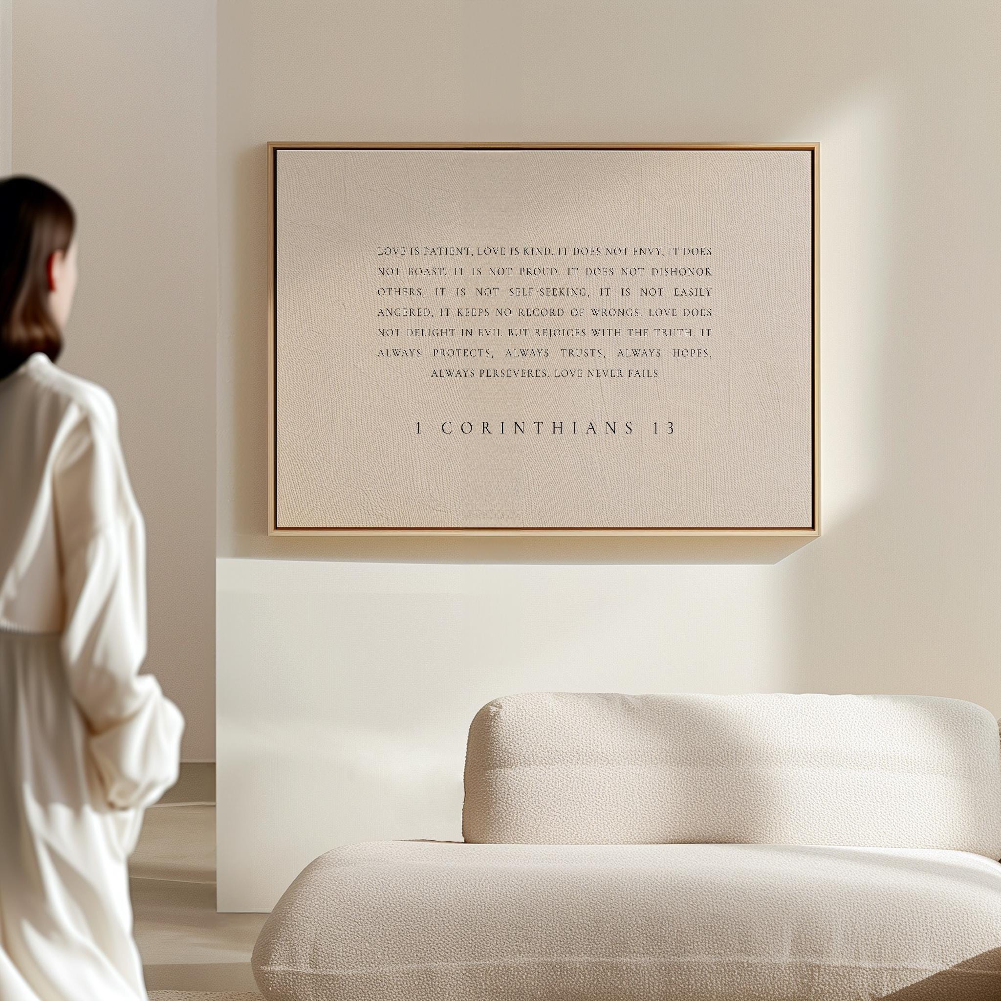 1 Corinthians 13:4-8 Modern Minimalist Christian Wall Art (horizontal ...
