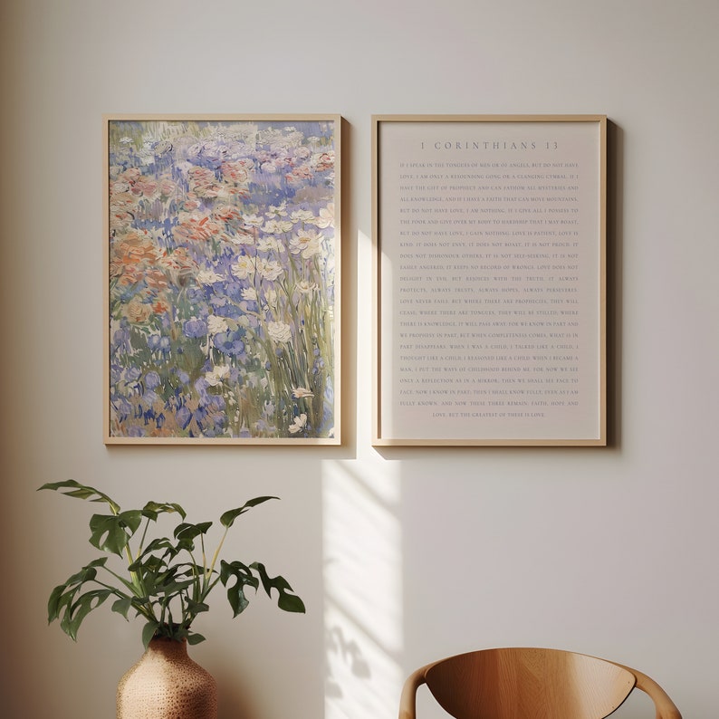 1 Corinthians 13 Wall Art Set: modern christelijk interieur (digitale download) afbeelding 6