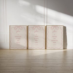Coquette Christian Wall Art Set: Psalm 139, Proverbs 31 (Digital Download
